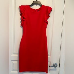 Tommy Hilfiger Red Ruffle Sleeve Dress